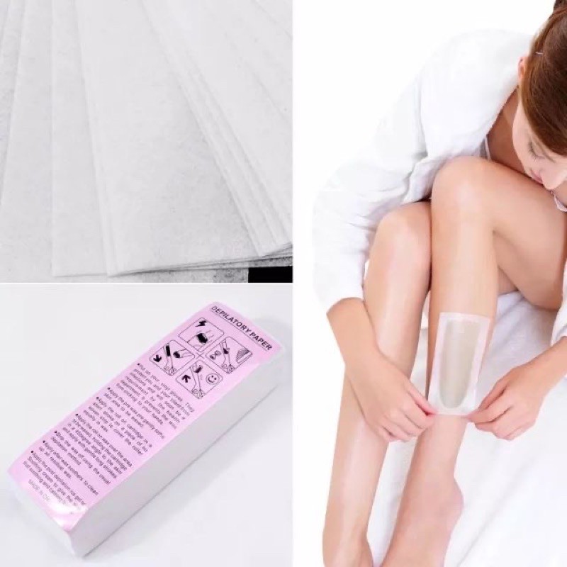 Giấy wax lông siêu sạch gói 100 tờ loại cao cấp chuyên &lt;br&gt; cho tẩy lông cá nhân, Spa