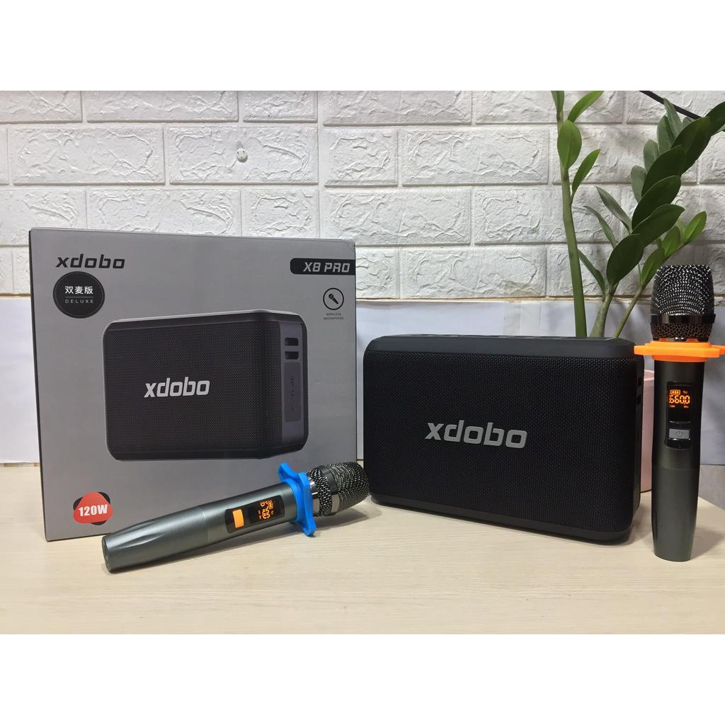 Loa Bluetooth karaoke Xdobo X8 Pro di động Siêu trầm công nghệ USA, 2 micro không dây, chống nước PIX5, TWS, DPS, BT 5.0
