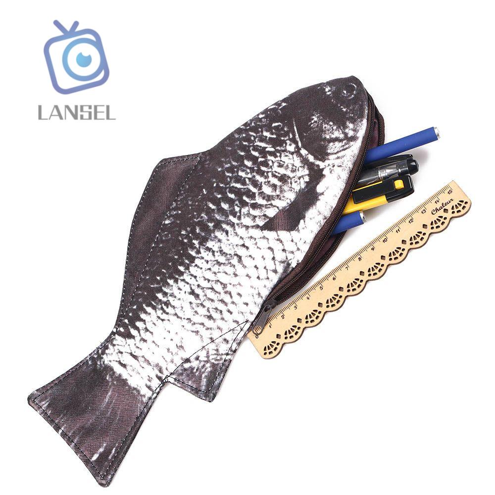 Hộp Đựng Bút/ Đồ Trang Điểm Hình Cá Chép Có Khóa Kéo Tiện Dụng