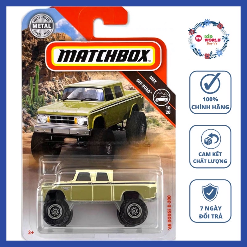 Xe mô hình Matchbox bán tải '68 Dodge D-200 FYP38.