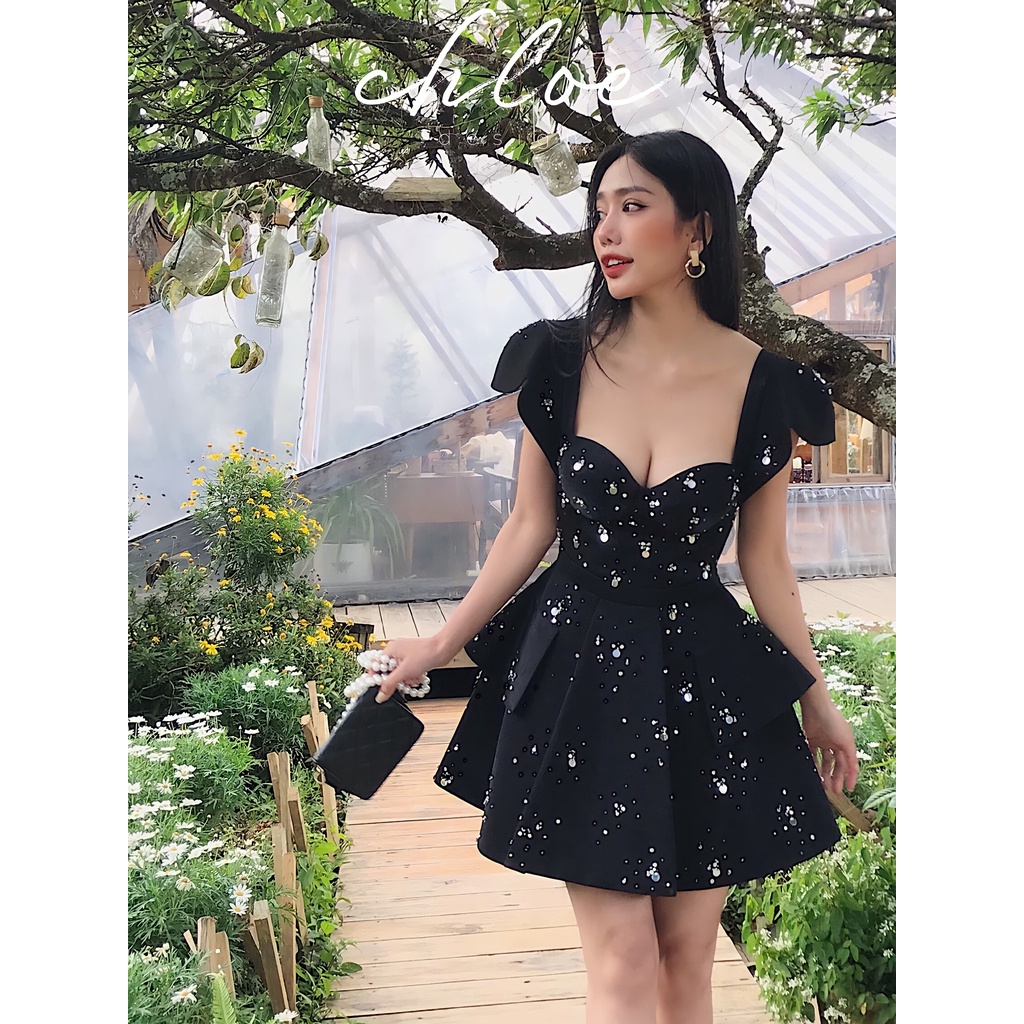 Váy thiết kế Chloe Fae 21- Chất liệu Crep ánh kim - May theo số đo riêng