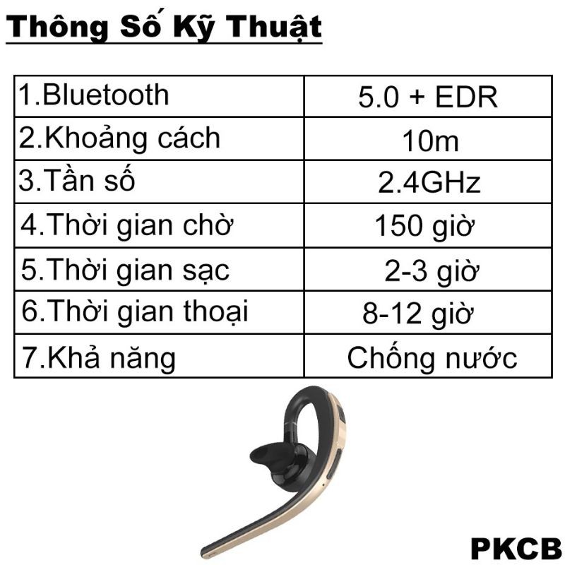 Tai Nghe bluetooth 5.0 Cao Cấp PKCB133 tai nghe nhét tai pin trâu 9 giờ có thể xoay nghe 2 tai tai nghe không dây kèm mi