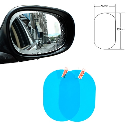 Bộ 2 Phim Dán Bảo Vệ Kính Chiếu Hậu Xe Hơi Chống Sương Mù / Nước Mưa Tiện Dụng