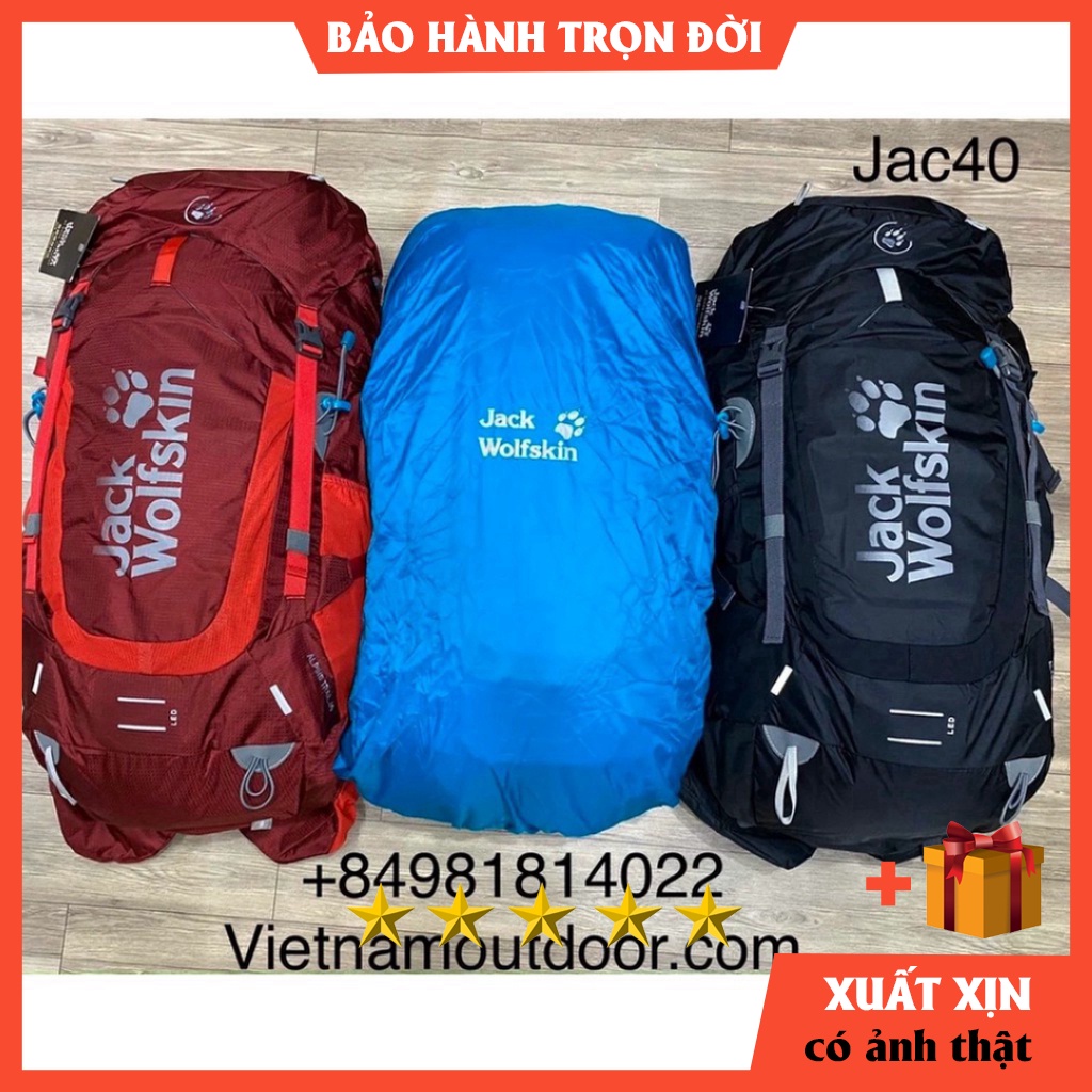 Balo Du Lịch Jack Wolfskin 40L model 2022 - Balo phượt - balo trekking ⚡️ [ HÀNG XUẤT DƯ ]