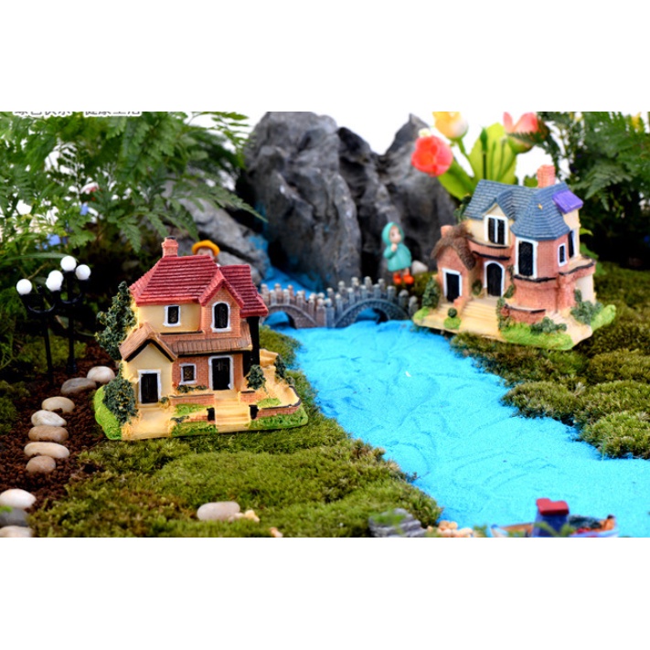 Mô hình nhà trang trí terrarium tiểu cảnh sân vườn mini