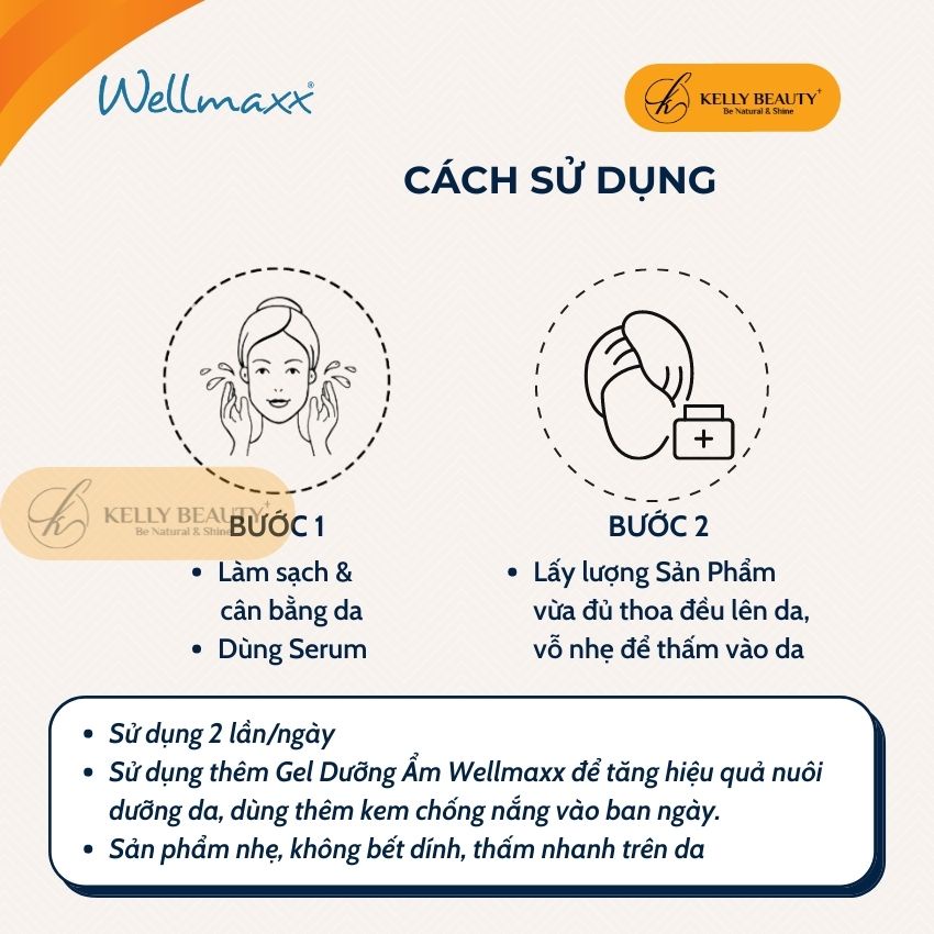 Kem Dưỡng Ẩm Sâu WELLMAXX Hyaluron5 50ml - Cấp &amp; Giữ Ẩm Sâu, Giúp Da Căng Mịn, Đàn Hồi; Chống Lão Hóa Da | Kelly Beauty