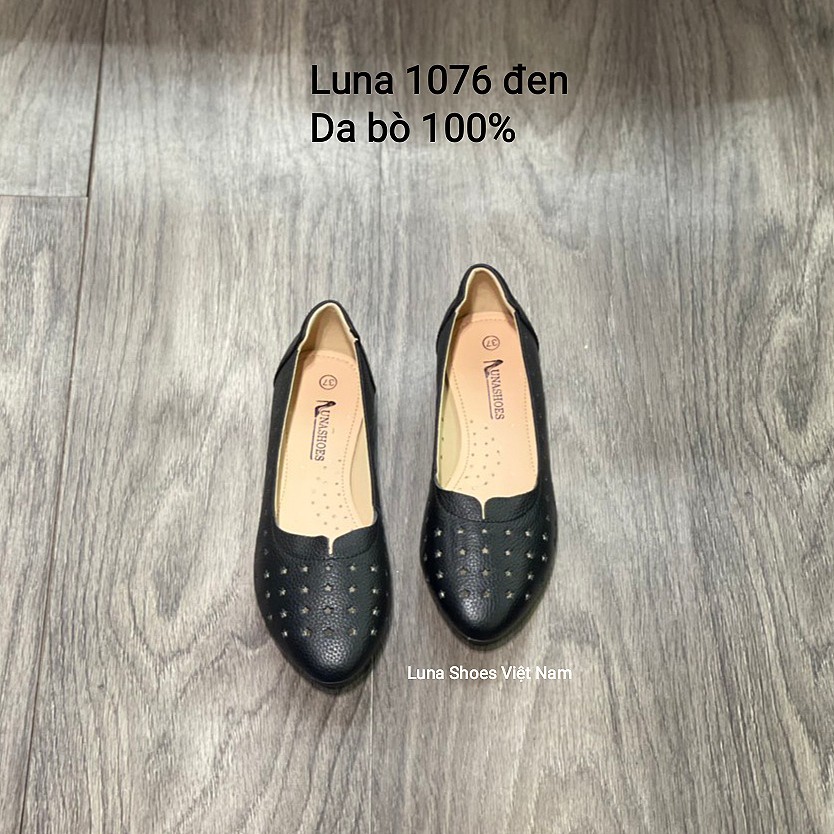 Giày búp bê nữ mũi tròn da bò Lunashoes 1076 giầy đế bệt cao cấp nhiều màu (BH 24TH) êm chân dễ đi dễ phối đồ