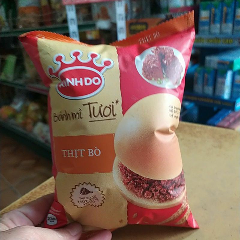 sỉ bịch 10 chiếc bánh mỳ tươi thịt bò 70 gam kinh đô