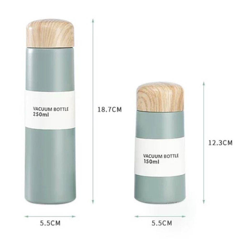 Bình Nước Giữ Nhiệt Mini 150ML / 250ML Bằng Thép Không Gỉ Họa Tiết Vân Gỗ Tiện Dụng Mang Theo Du Lịch
