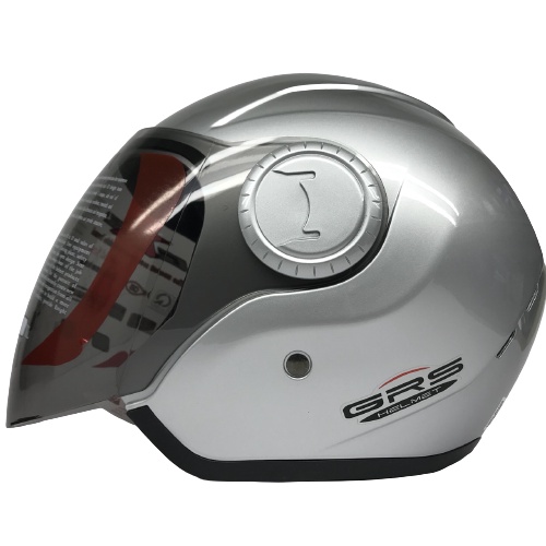 Mũ bảo hiểm trùm 3/4 đầu kính chống lóa cao cấp - GRS A649K bạc bóng - Vòng đầu 57-59cm - CHÍNH HÃNG - BH 12 tháng