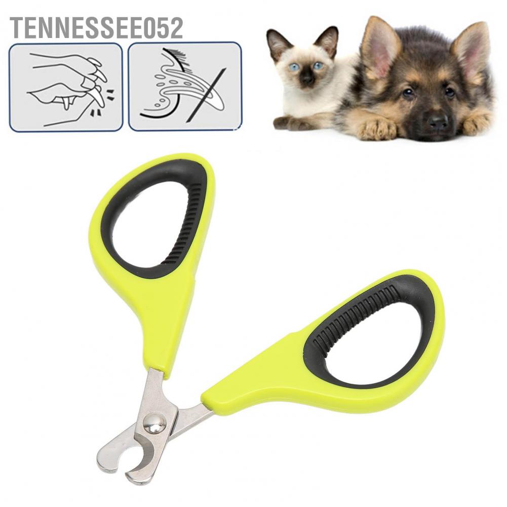 Tennessee052 Pet Nail Clipper Stainless Steel Ergonomics Streamlined Design Claw Trimmer for Small Cats Dogs Green Black