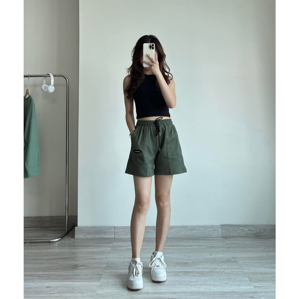 XẢ HÀNG Quần cộc nữ short đùi cạp chun logo miho thời trang nữ Miho house