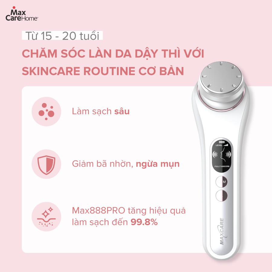 Máy đẩy tinh chất nóng lạnh MAXCARE MAX888PRO điện di ion massage nâng cơ mặt tẩy trang dưỡng trắng da mát xa matxa