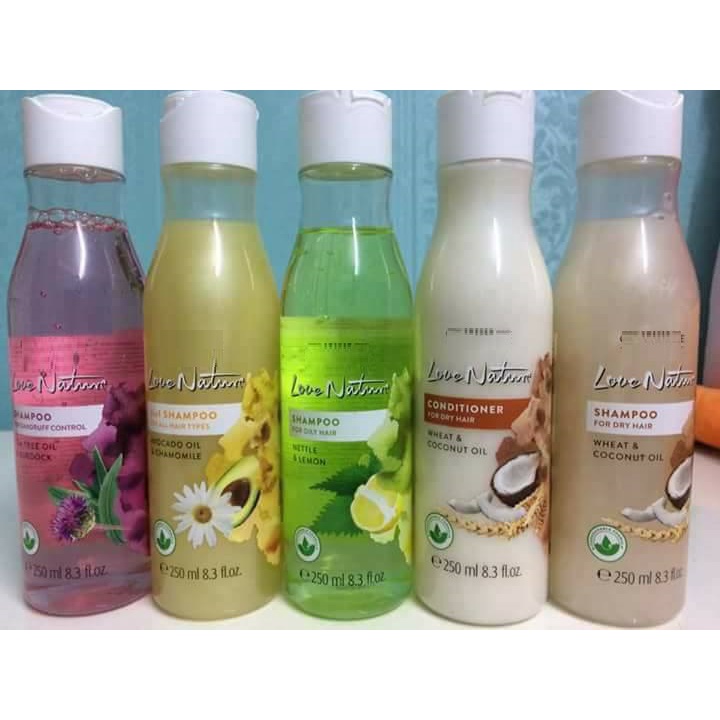 Dầu gội đầu LoveNature đủ màu dành cho tóc dầu, tóc khô, tóc gàu 250ml