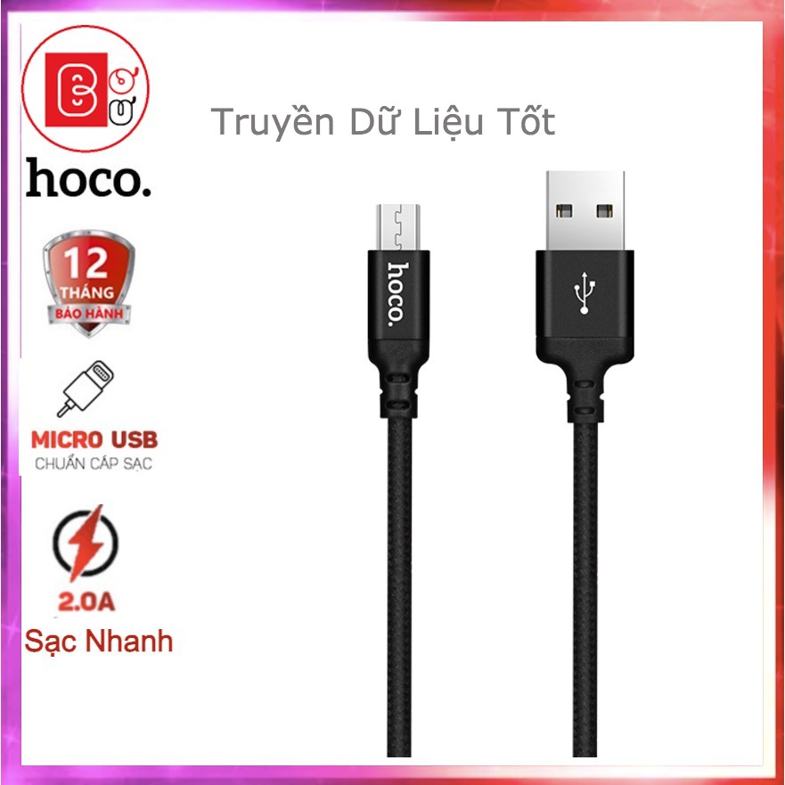 [Bh 12Th] Dây cáp sạc nhanh Hoco X14 Micro, CHÍNH HÃNG, dành cho Samsung, Oppo, Vivo, V.v.. – Bơ Bư