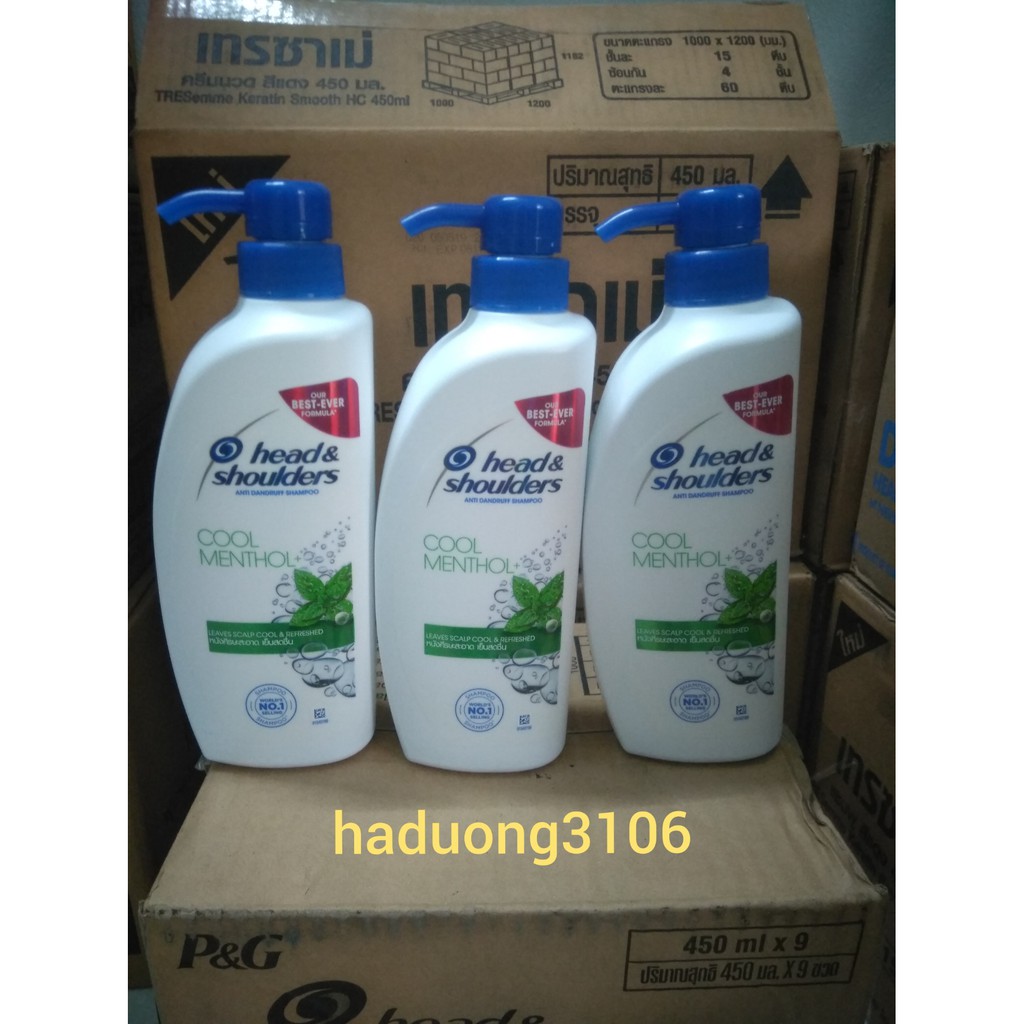 Dầu gội head and shoulder bạc hà 450ml thái lan