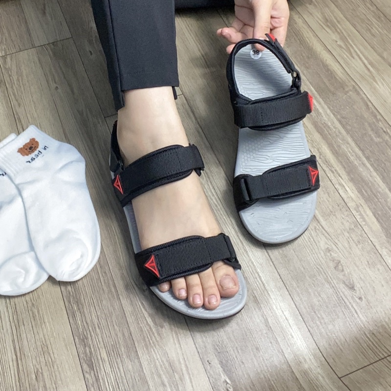 Giày Sandal Nam Genki Màu Đen Quai Ngang Thời Trang Học Sinh Đi Học Chính Hãng VL02