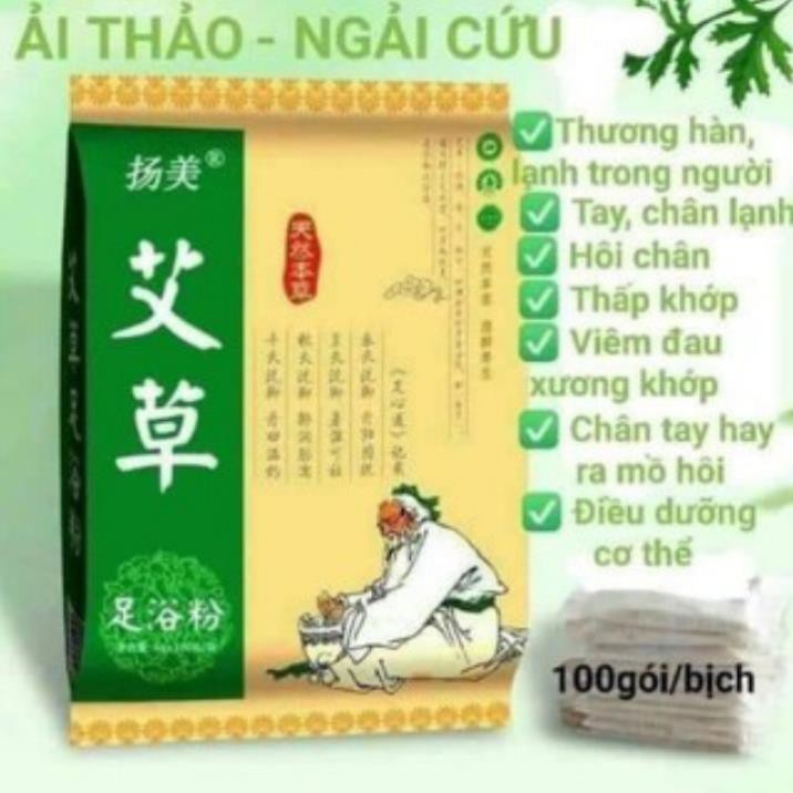 [100 TÚI] Ngâm Chân Thải Độc Cơ Thể Sạch Gan, Ngủ Ngon, Vị Gừng Già, Ích Mẫu, Đương Quy, Ngải Cứu, Nghệ Tây