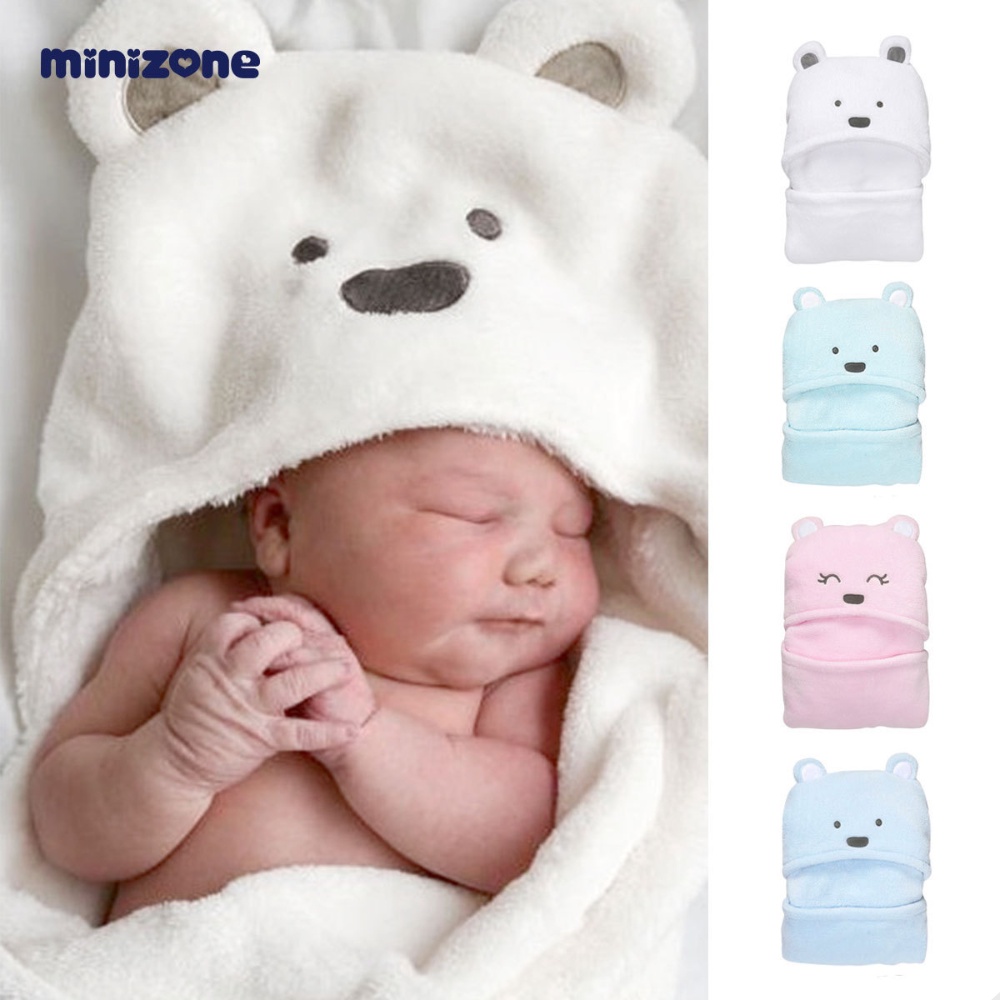 [HÀNG LOẠI 1] Ủ choàng minizone, chăn ủ quấn em bé hình gấu chất lông siêu mềm mịn thấm hút tốt