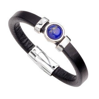 Vòng Da kèm charm Lapis Lazuli