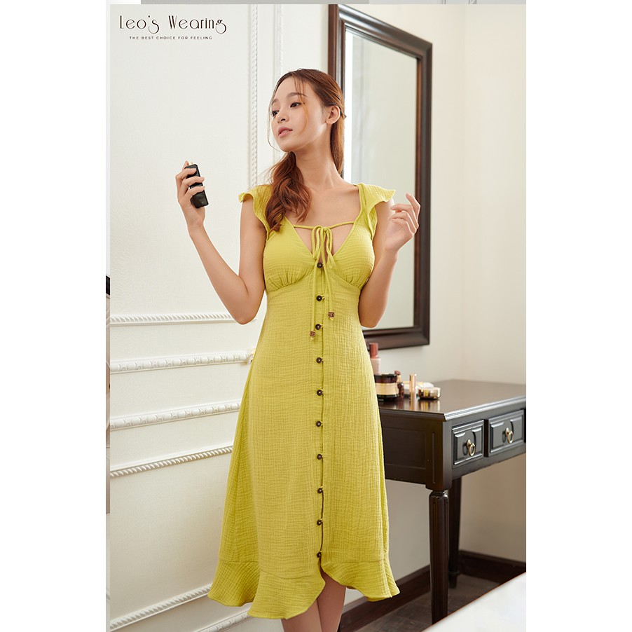 M14 – ĐẦM XÔ MUSLIN MÀU VÀNG NEON