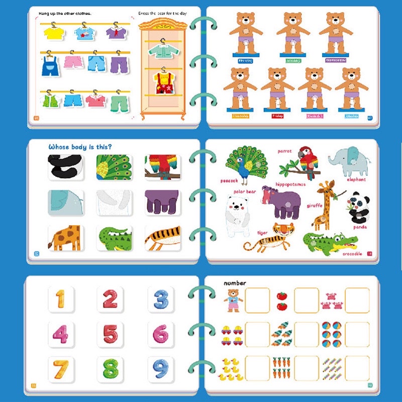Học liệu bóc dán Montessori cho bé, bộ busy book bóc dán thông minh 17 chủ đề, bộ bóc dán tiếng Anh
