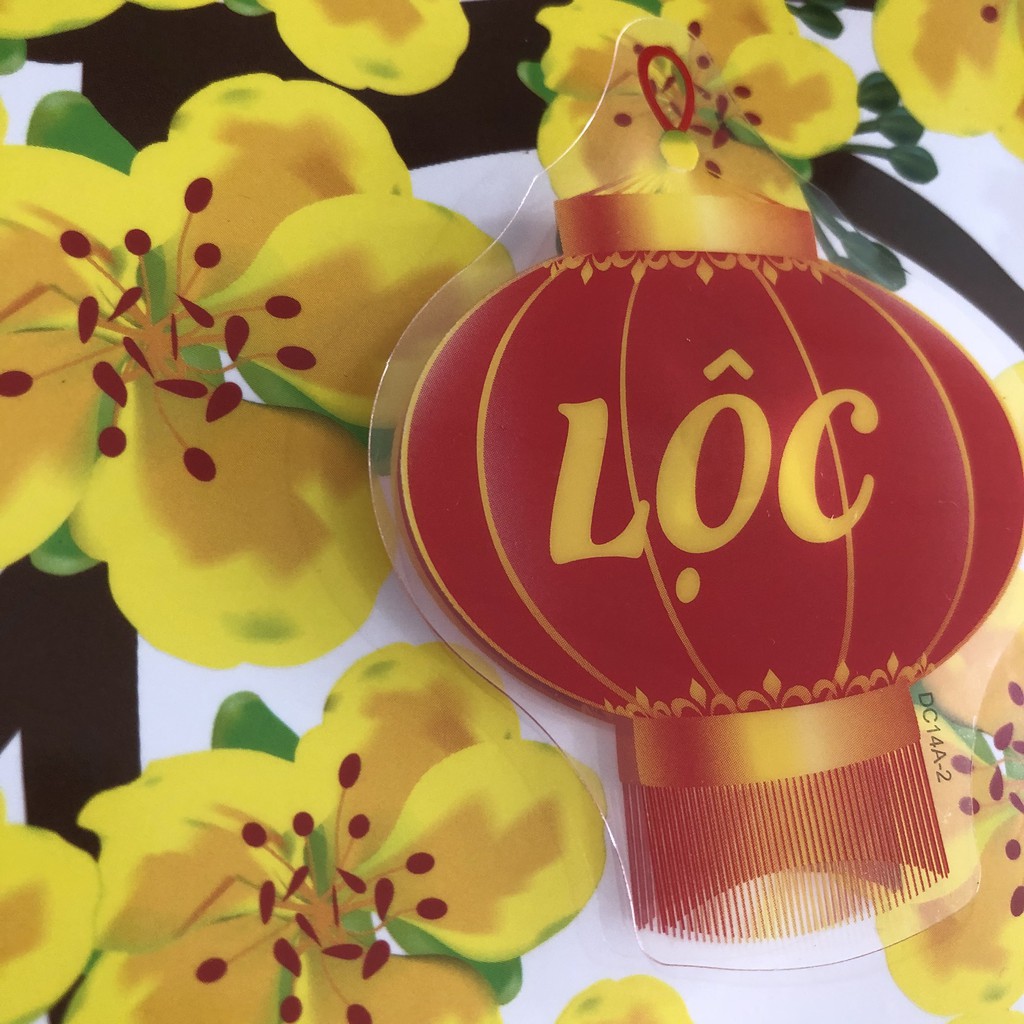 Decal trang trí tết SONG LÂN MẪU 20 (kèm họa tiết nổi)