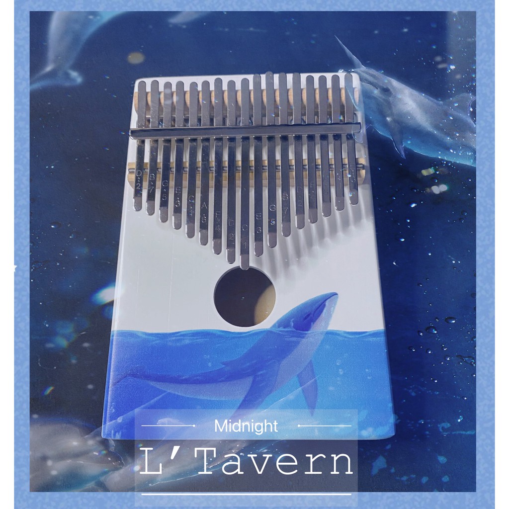đàn kalimba xanh gỗ 17 phím nguyên khối có EQ giá rẻ cực xinh màu xanh âm hay tune chuẩn - piano cầm tay piano