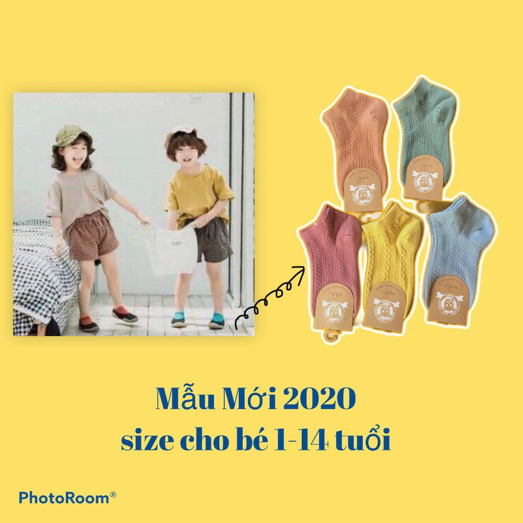Tất cho bé 𝑭𝒓𝒆𝒆𝒔𝒉𝒊𝒑Set 5 Tất cổ ngắn cho bé trai bé gái size 1-8 tuổi