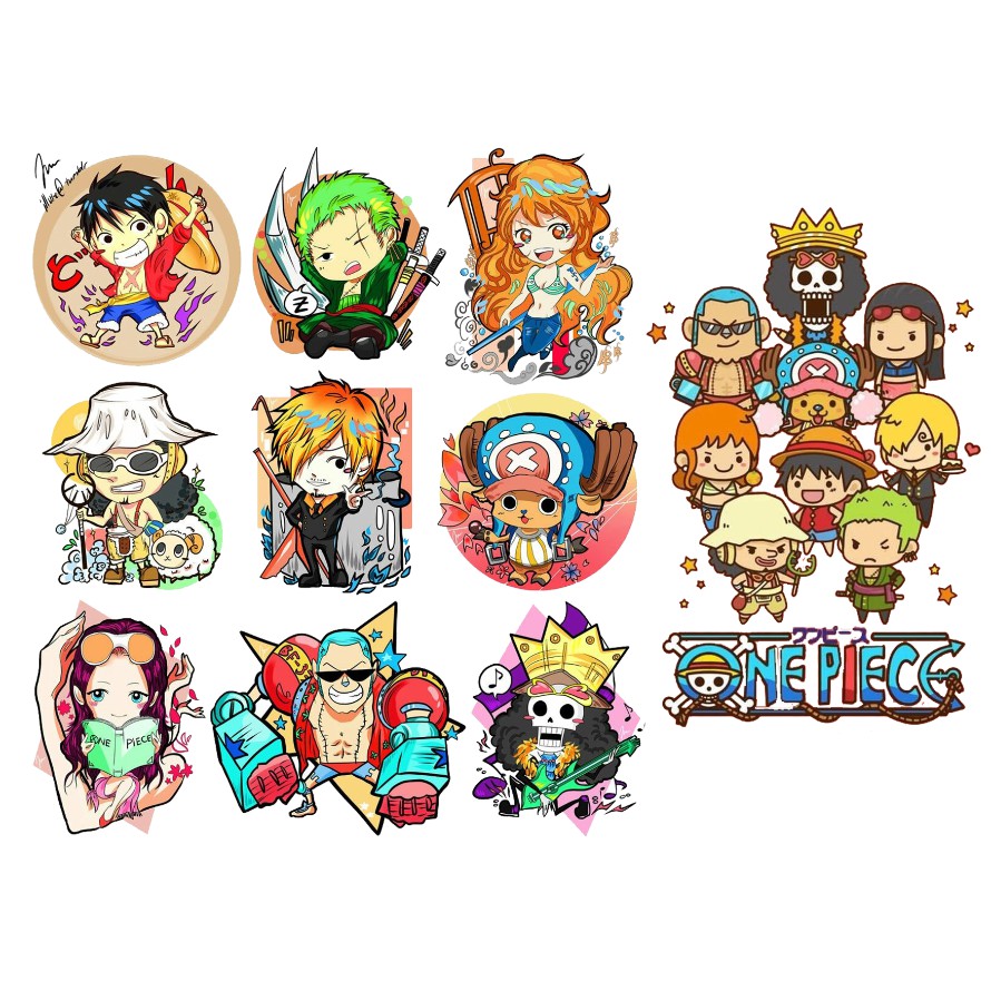 Sticker one piece chopper A4 không bế S4A12 cute dễ thương