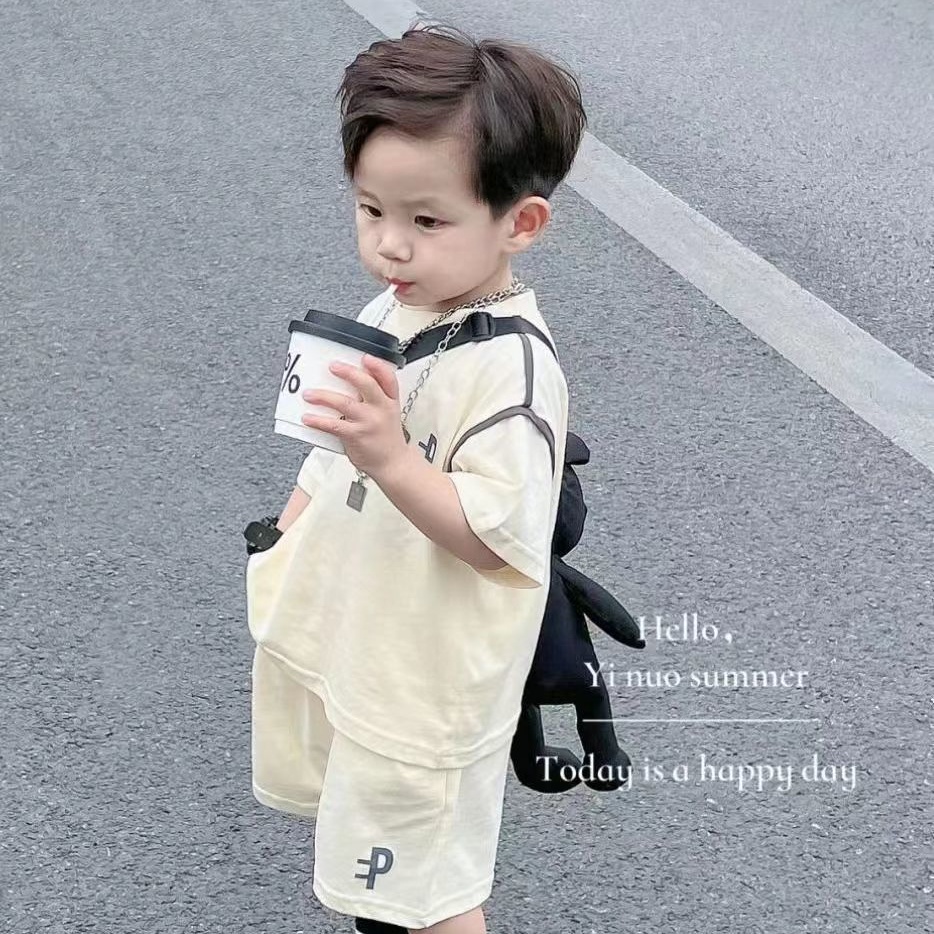 Bộ Đồ Thể Thao Ngắn Tay Thời Trang Mùa Hè Giản Dị Dành Cho Bé Trai