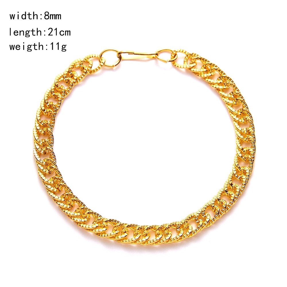 Vòng Tay Mắt Xích Màu Vàng Phong Cách Punk Hip hop Cho Nam