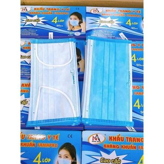 [Hộp 50 Cái] Khẩu trang y tế 4 lớp kháng khuẩn Famapro 4U