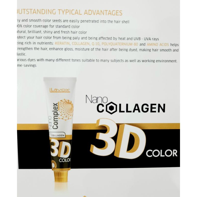 Kem nhuộm chuyên nghiệp Siêu Dưỡng 3D Nano Complex Collagen LAVOX