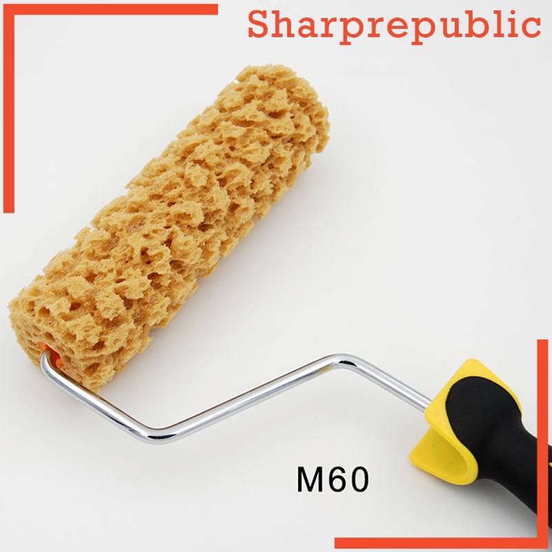 [SHARPREPUBLIC]Proffesional Wall Paint Roller Foam Sponge Rollers Decorators Brush Handle