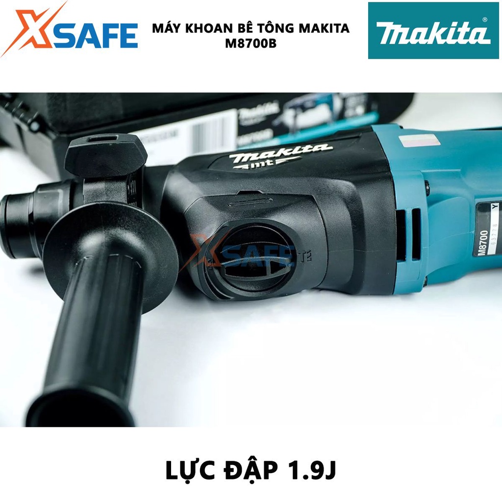 Máy khoan bê tông MAKITA M8700B 22mm Máy khoan động lực công suất 710W, tốc độ đập 0-4,350 lần/phút - [XSAFE]