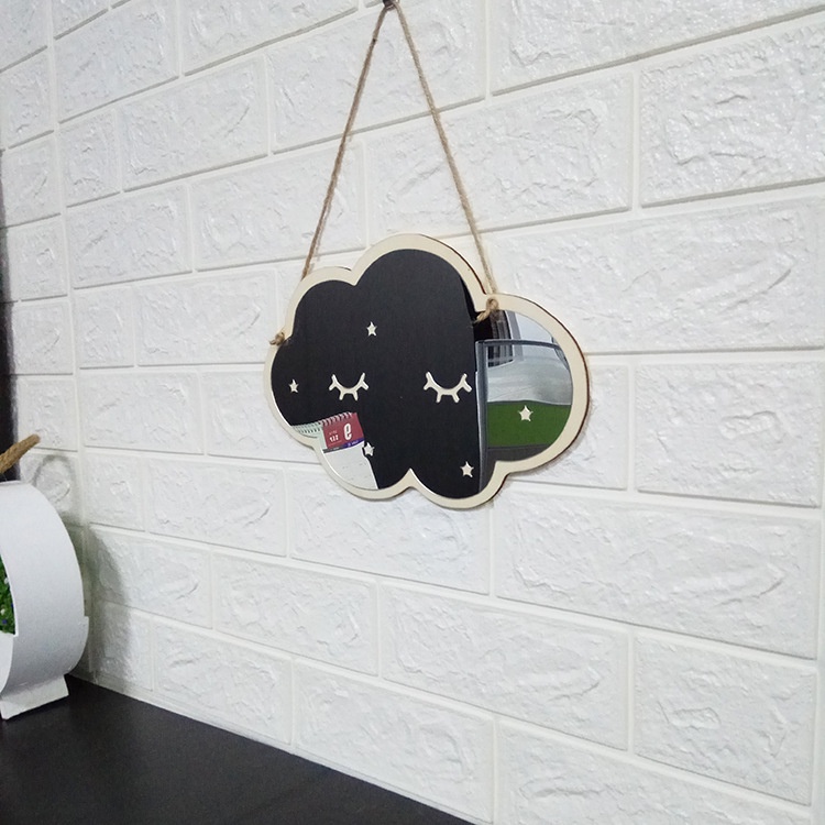 Gương Trang Điểm Hình Đám Mây Hoạt Hình Bằng Gỗ Sáng Tạo