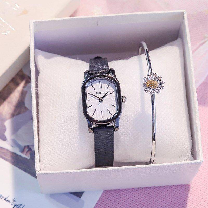 Đồng Hồ Đeo Tay Mặt Vuông Phong Cách Hong Kong Cổ Điển Thời Trang Hàn Quốc Chất Lượng Cao Cho Nữ