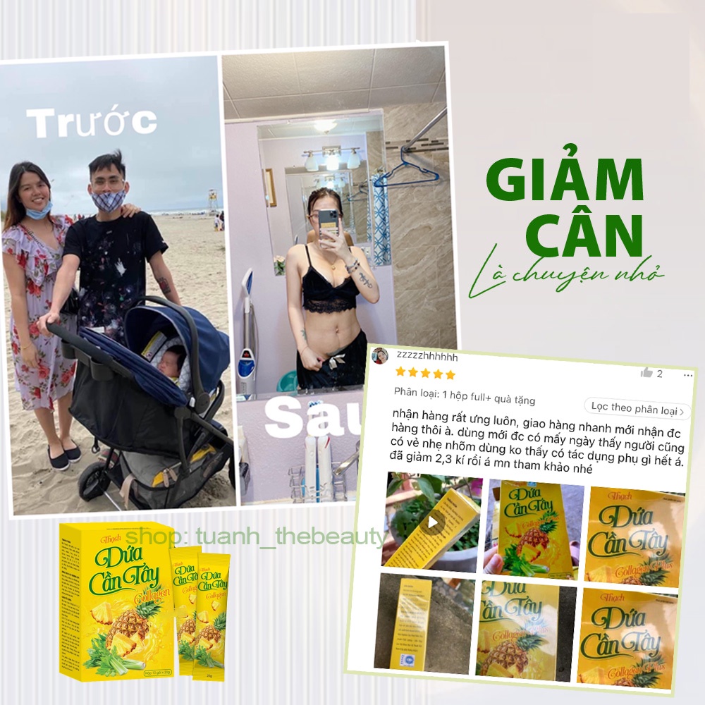 Thạch Dứa Cần Tây collagen Giảm Cân nhanh hiệu quả cấp tốc an toàn không phải thuốc