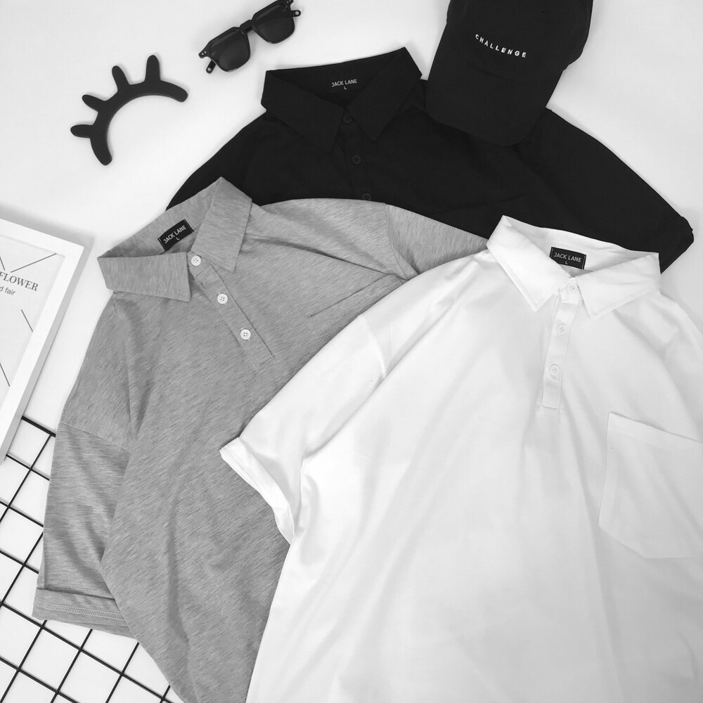 Áo Polo trơn Basic oversize,JACKLANE , Áo polo cộc tay Unisex Jack Lane | BigBuy360 - bigbuy360.vn