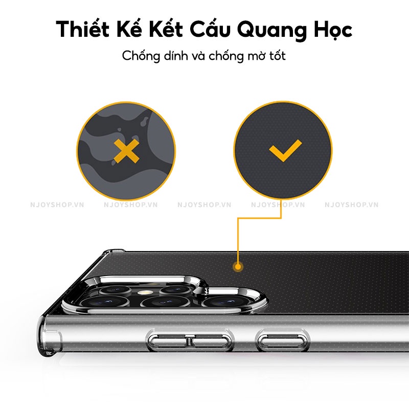 Ốp Trong Suốt Likgus Crystal Chống Ố Vàng Bất Tử Bảo Vệ Camera Lưng Pc Cứng Trong Suốt Chống Trầy Cho Samsung S22 Ultra