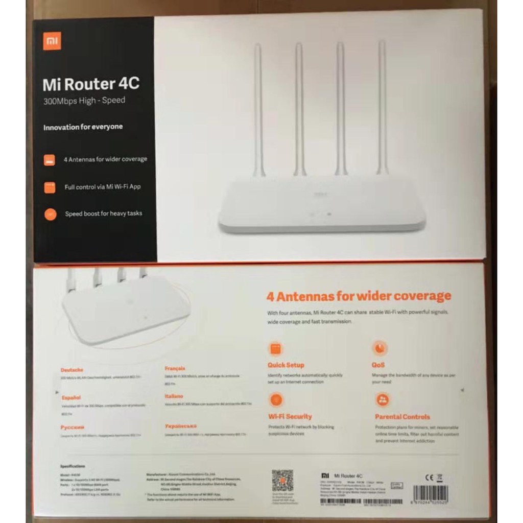 [Mã Hoàn Xu 50k] Bộ Phát Wifi Xiaomi Router 4A|4C - 4 Râu|Bản Tiếng Anh