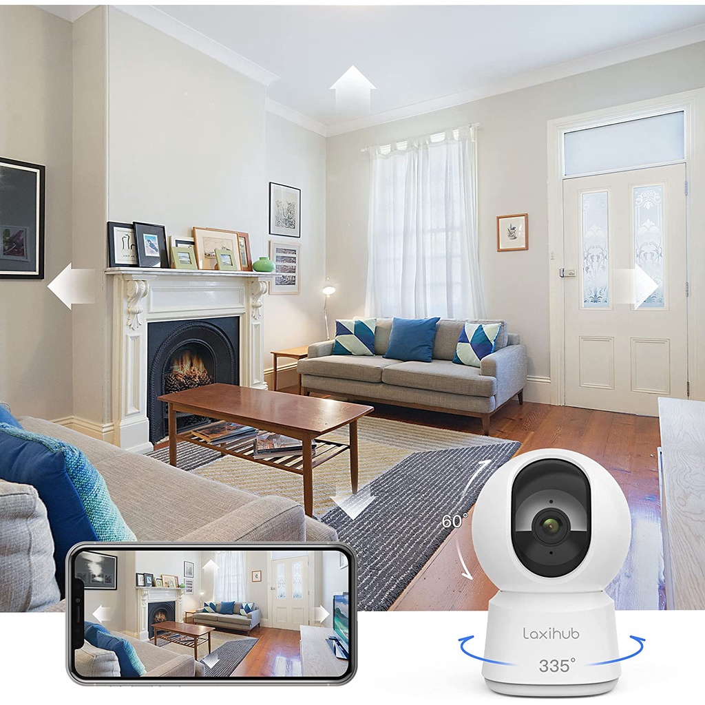 Camera IP giám sát Arenti Laxihub P2T 2K P2 1080P WIFI PTZ 360 độ Hỗ trợ Alexa và Trợ lý Google Bản quốc tế