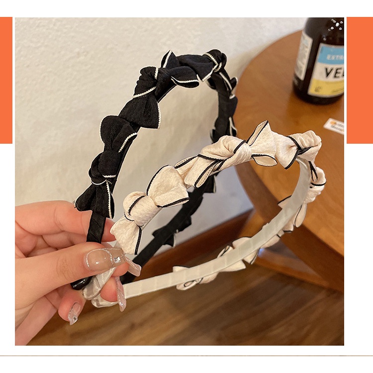 Dây Buộc Tóc Mỏng Thắt Nơ Phong Cách Pháp Cổ Điển Dễ Phối Đồ Cho Nữ