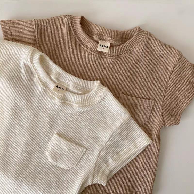 Áo thun cotton basic cho bé trai - bé gái