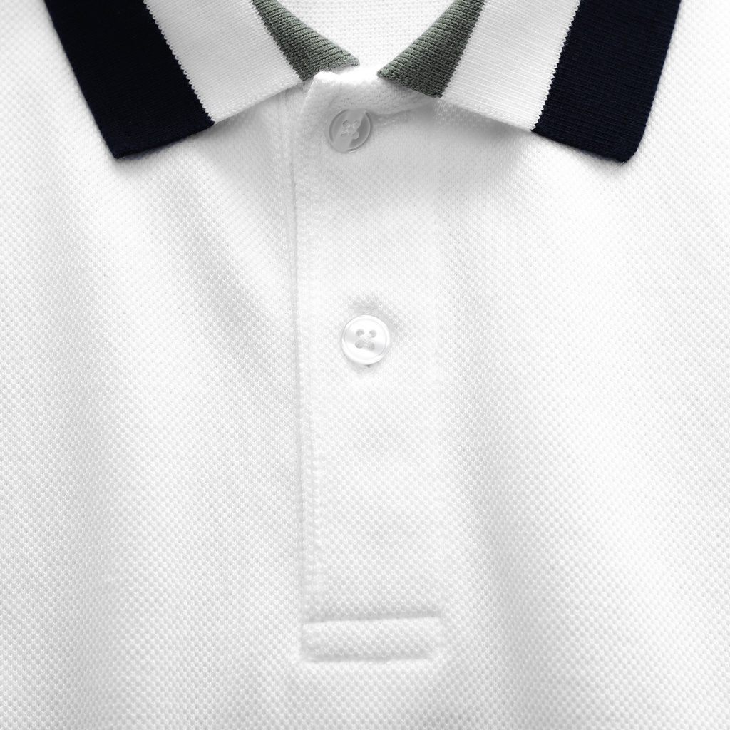 Áo Polo Satoshi Diamond Pique SAPL73 Trắng Viền Cổ sang trọng thanh lịch