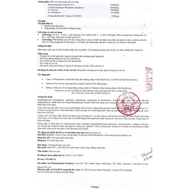 [CHÍNH HÃNG] ✅ Canxi dành cho mẹ bầu và bé KiddieCal Úc | BigBuy360 - bigbuy360.vn