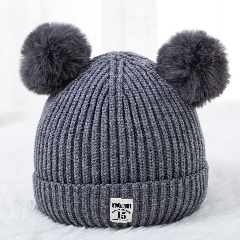 Mũ Trùm Đầu Dệt Kim Vải Cotton Cho Bé Từ 0-2 Tuổi