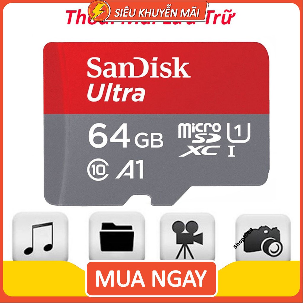 Thẻ nhớ Sandisk 64GB Class 10 667x100MB/s chuyên cho điện thoại,máy ảnh - Thẻ nhớ 64GB cho loa đài | BH 5 Năm 1 đổi 1