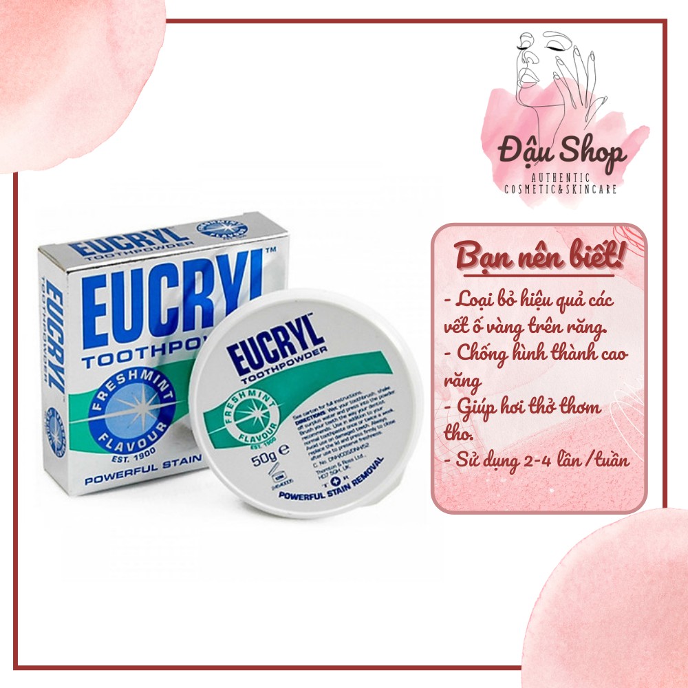 Bột Tẩy Trắng Răng Eucryl Toothpowder